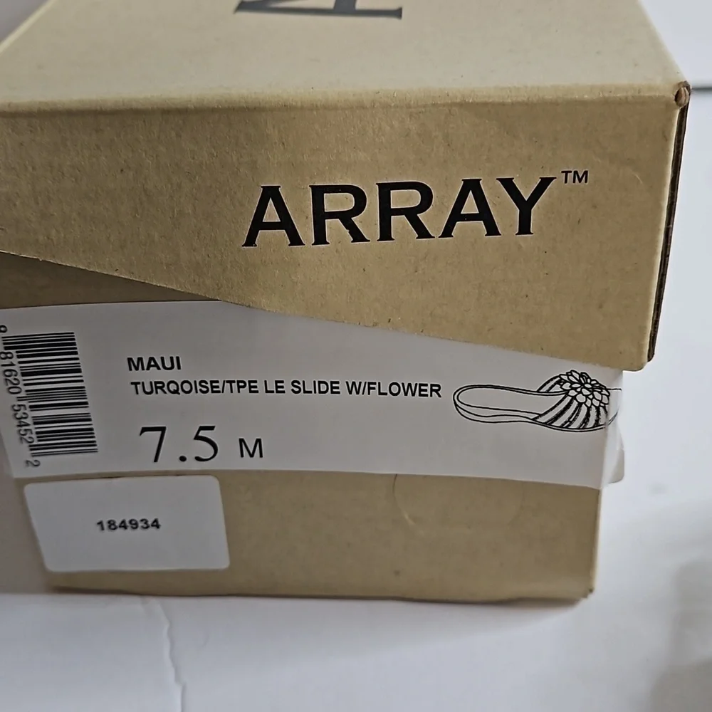 Array Maui Slide with Flower sz 7.5m Turquoise NIB